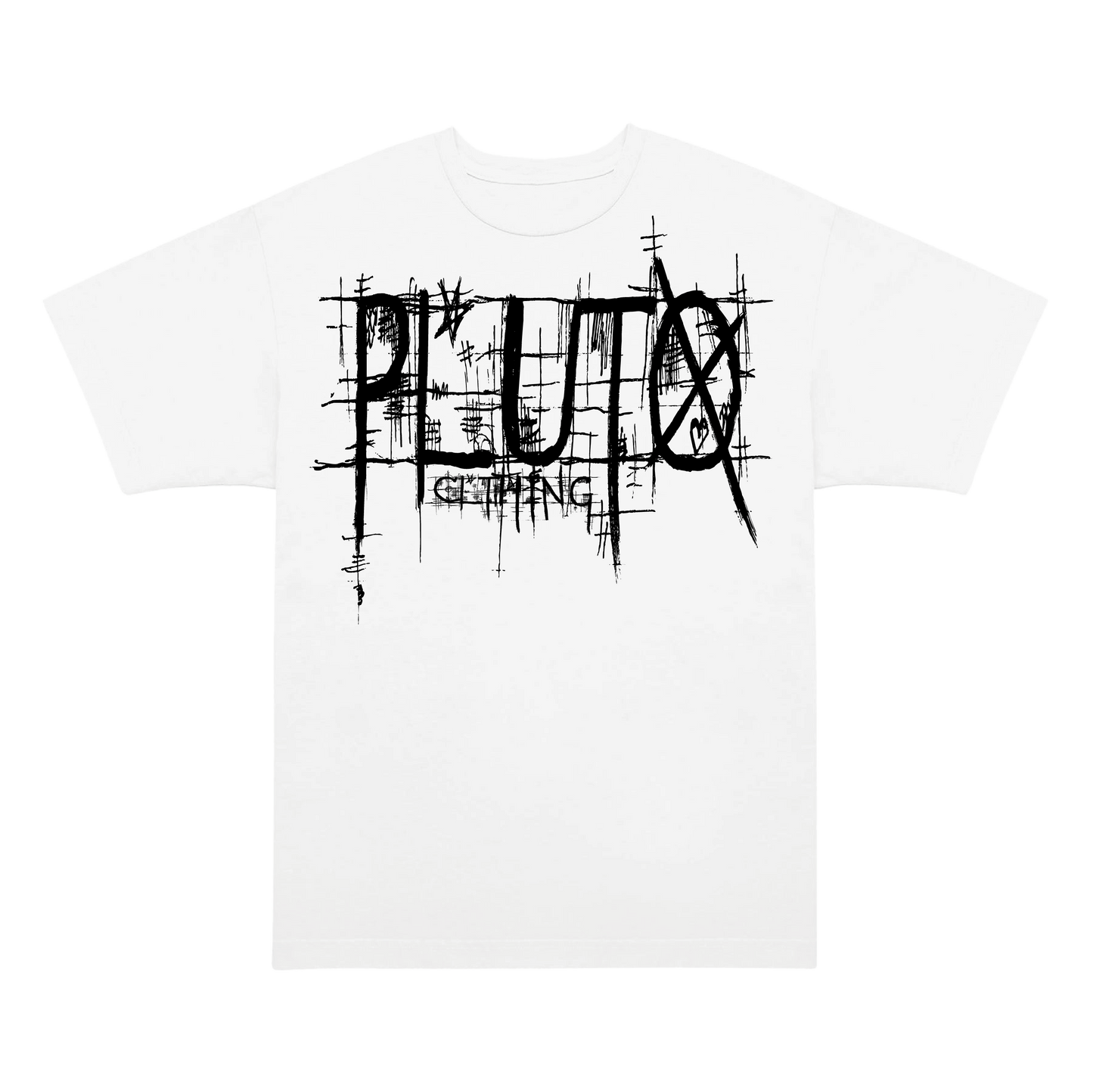 pluto logo tee white