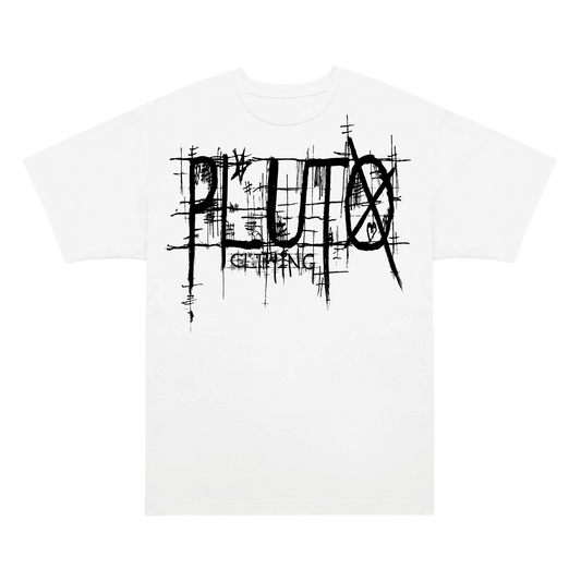 pluto logo tee white